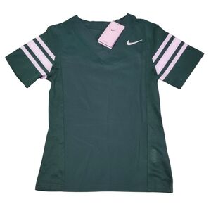 Nike Dry-fit Womens Football XS Jersey Green Striped Shirt New
